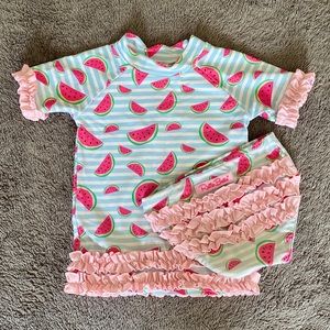 Ruffle Butts two piece watermelon print swimsuit